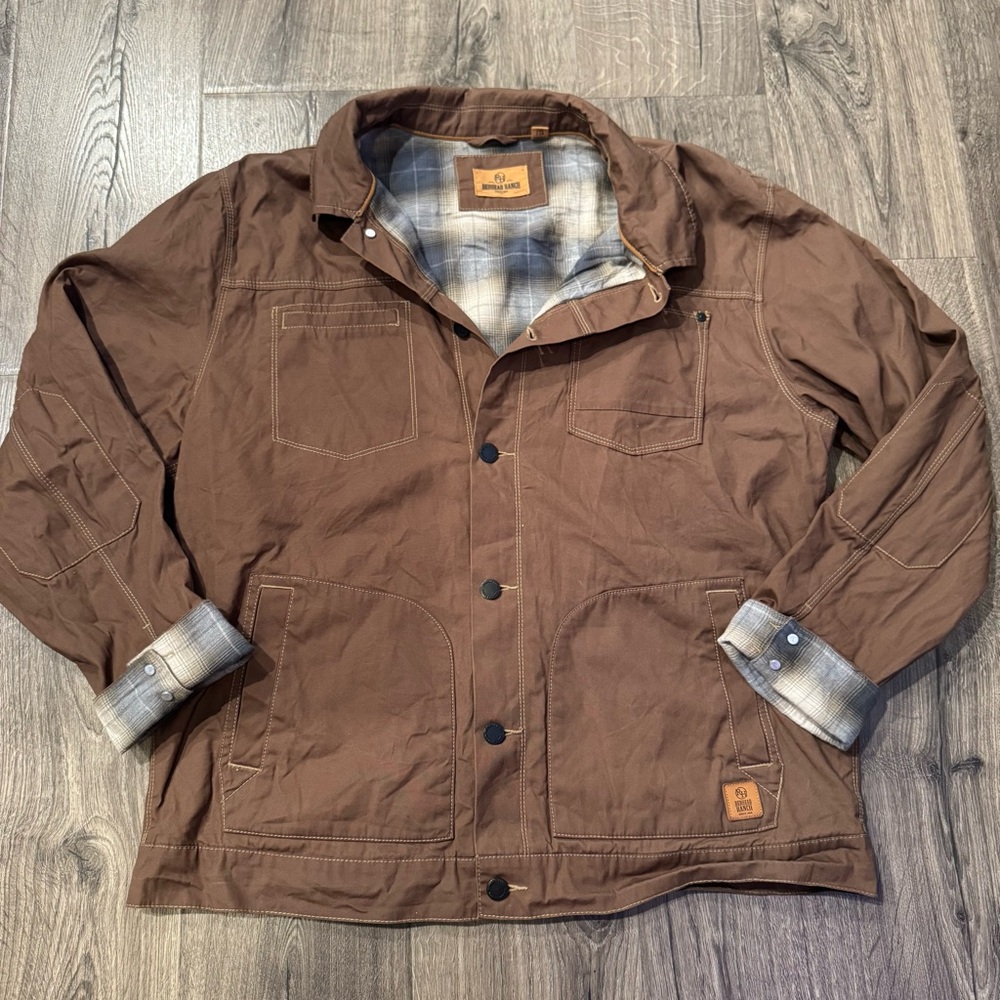 RedHead Ranch Brown Shirt Jacket with Plaid Interior men size XXL 100% cotton